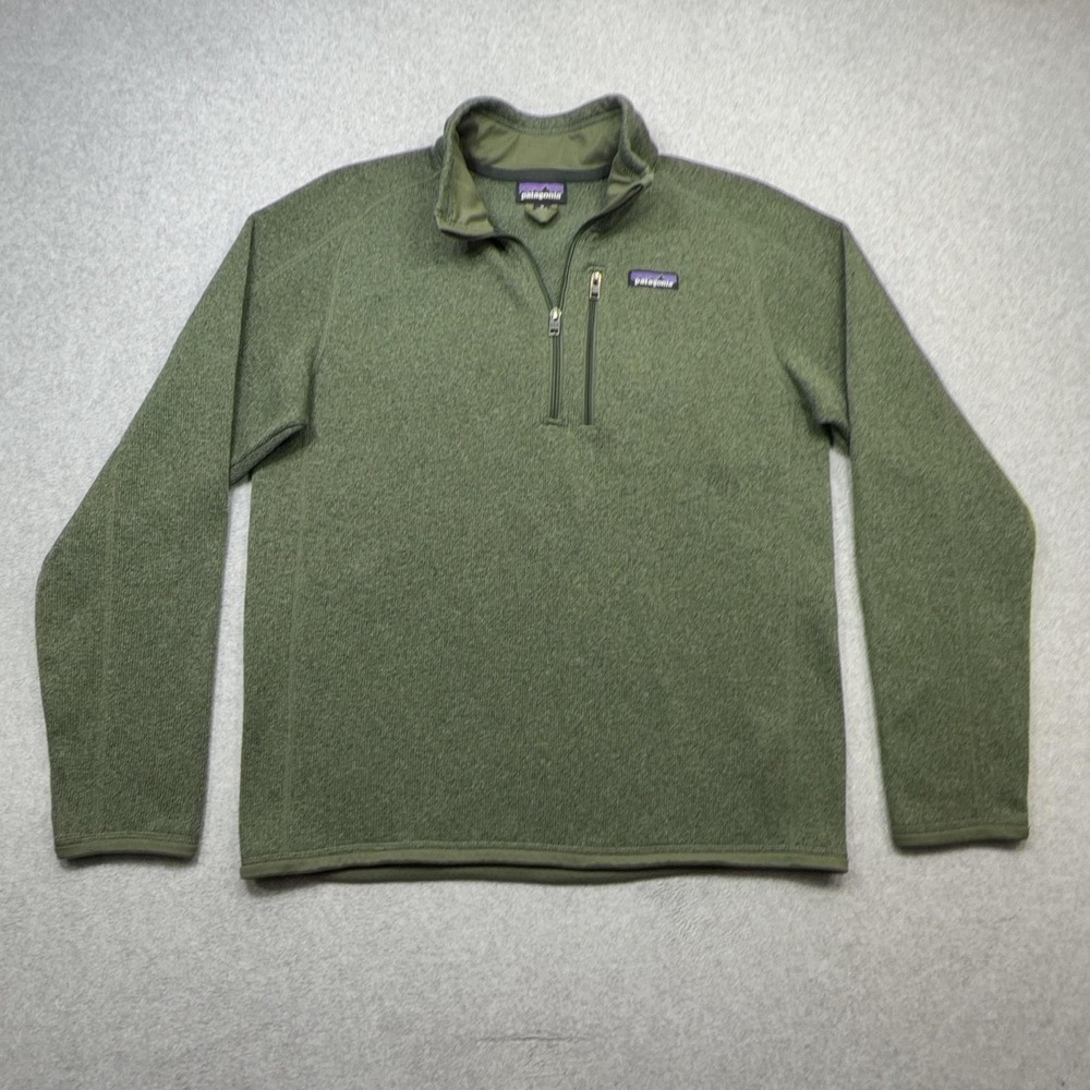 Patagonia Better Sweater Mens Medium Olive Green 1/4 Zip Outdoor Casual 25523